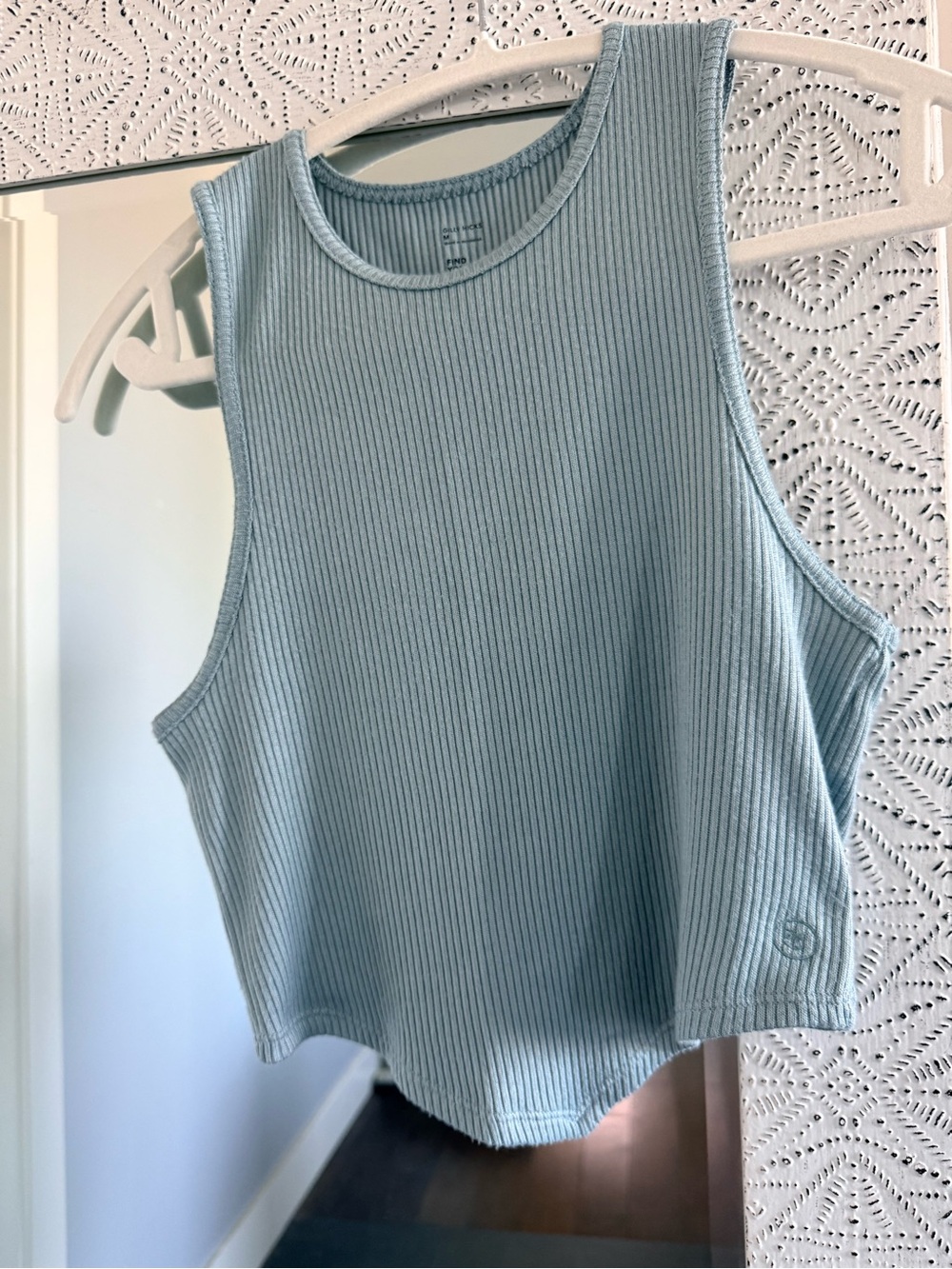 Gilly Hicks Light Blue Ribbed Cropped Tank